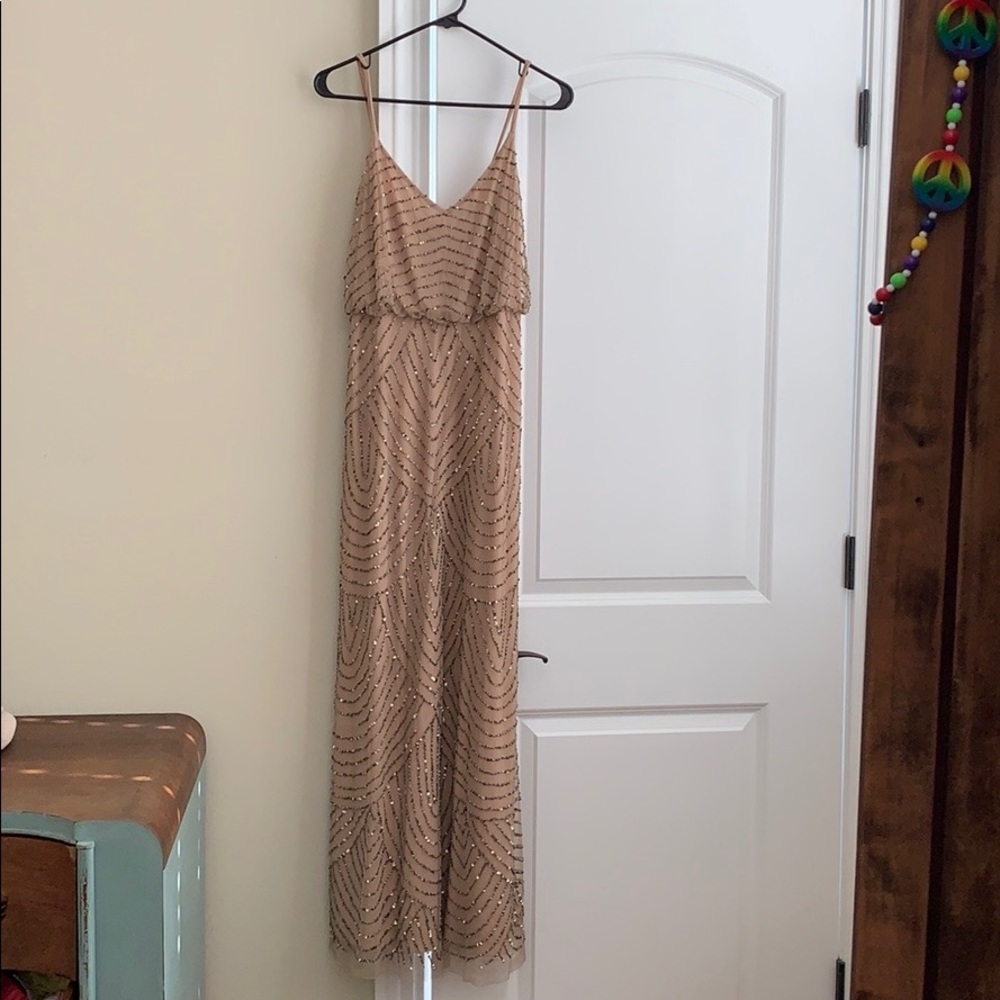Adriana Papell beaded dress.